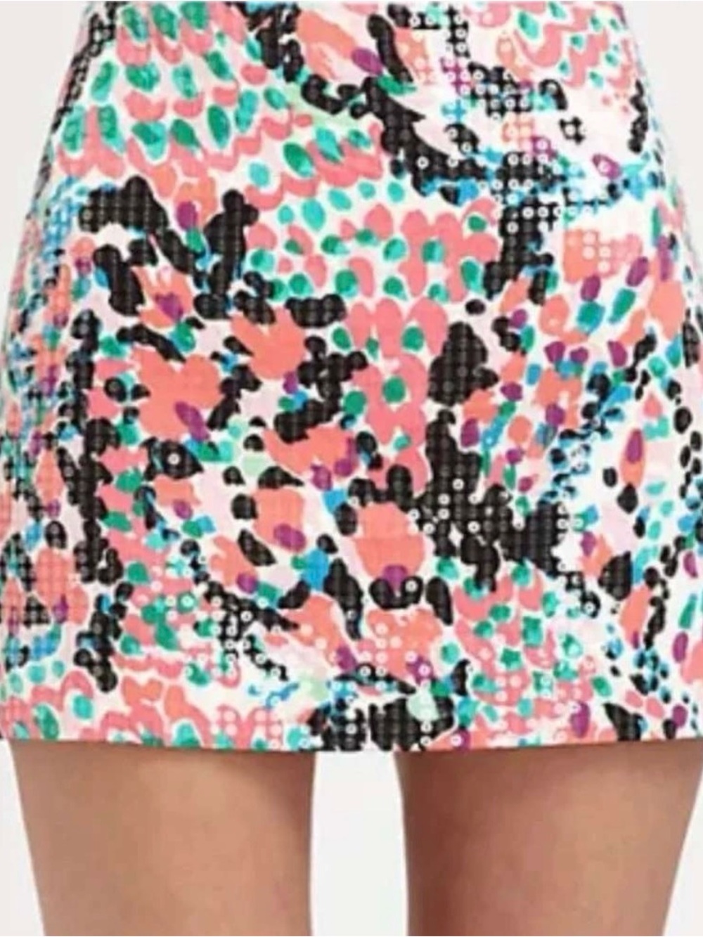 Lilly Pulitzer-Sequin Floral A-Line Skirt-Tate Skirt-size 2-EUC